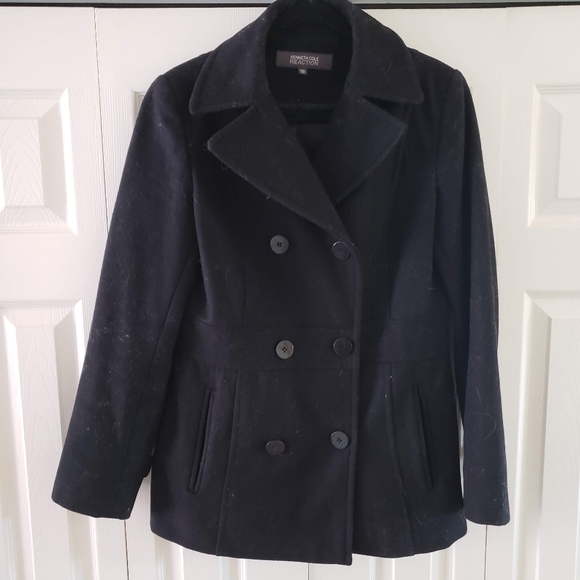 Kenneth Cole Jackets & Blazers - Kenneth Cole Black Wool Peacoat Size 10